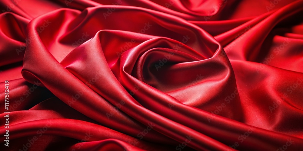 Fototapeta premium Luxurious Red Satin Fabric Background for Celebrations - Elegant Smooth Texture