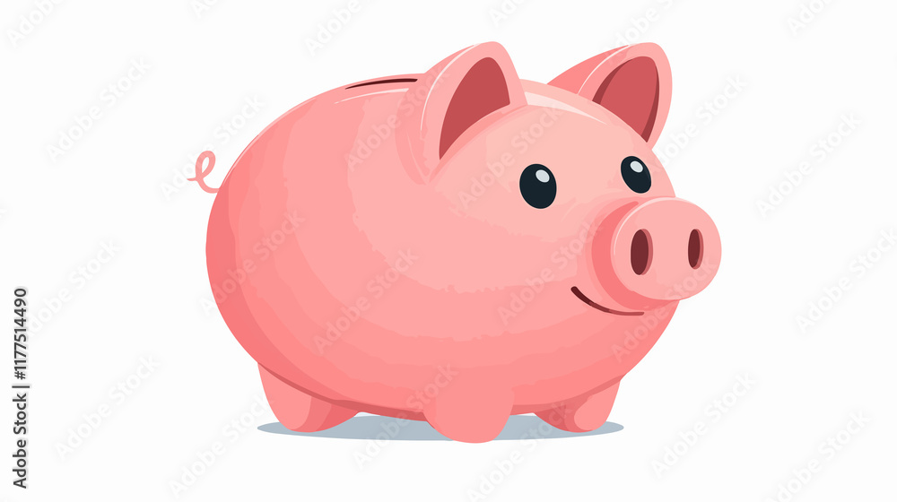 Wide Angle Piggy Bank Icon on White Background - Centered for Financial Savings Wide Angle Piggy Bank Icon on White Background - Centered for Financial Savings