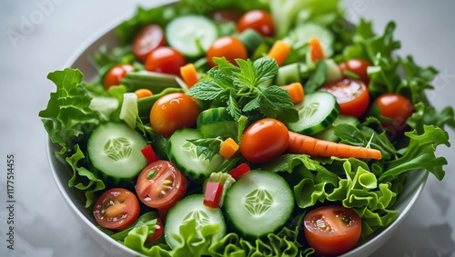Vibrant Fresh Vegetable Salad – Healthy Eating Close-Up
