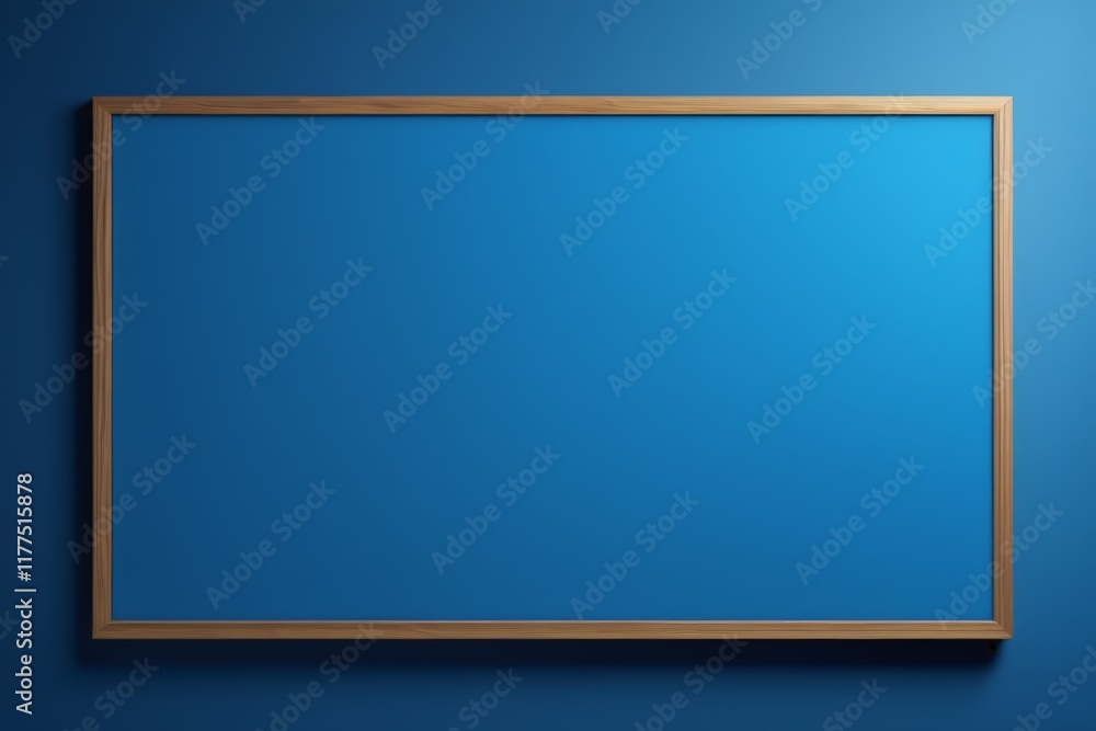 a close up of a picture frame on a wall with a blue background a close up of a picture frame on a wall with a blue background