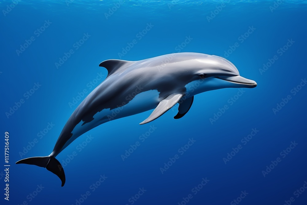 dolphin in the blue water with a white head and tail dolphin in the blue water with a white head and tail