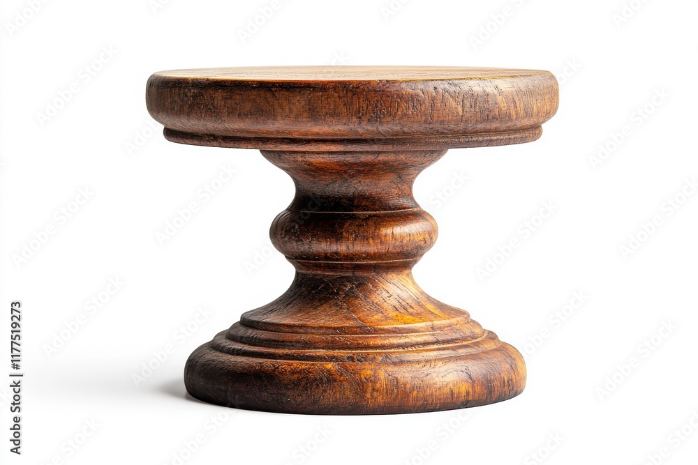 Low wooden display stand with a polished texture and natural wood pattern, perfect for presenting objects or decor Low wooden display stand with a polished texture and natural wood pattern, perfect for presenting objects or decor