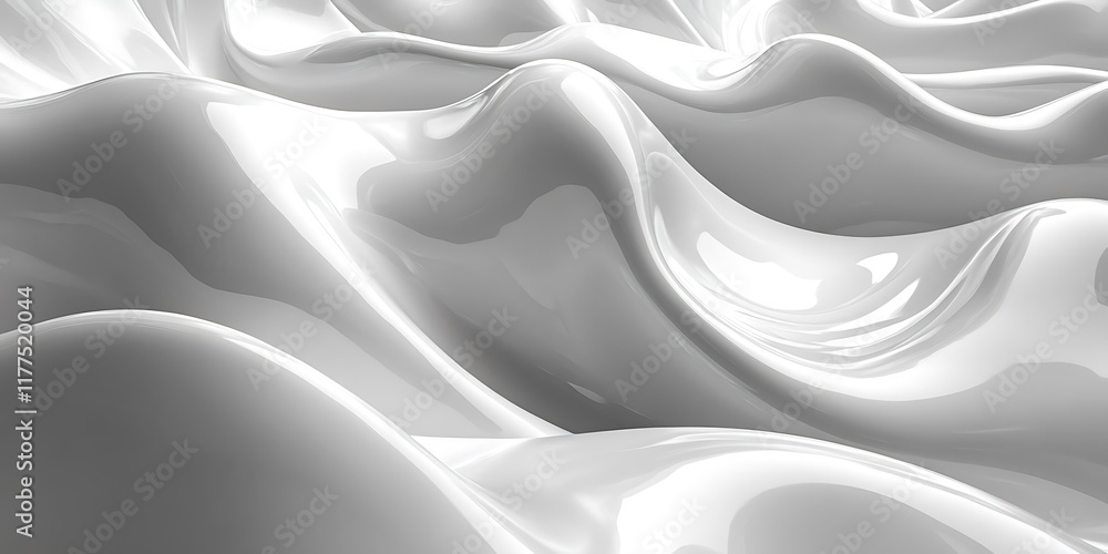 Fototapeta premium Abstract white liquid flowing, wave texture background, design.