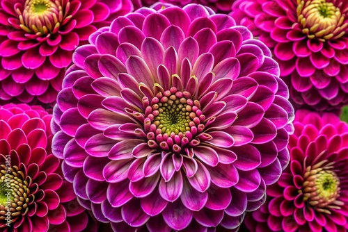 Macro Photography: Geometric Perfection of Magenta Zinnias