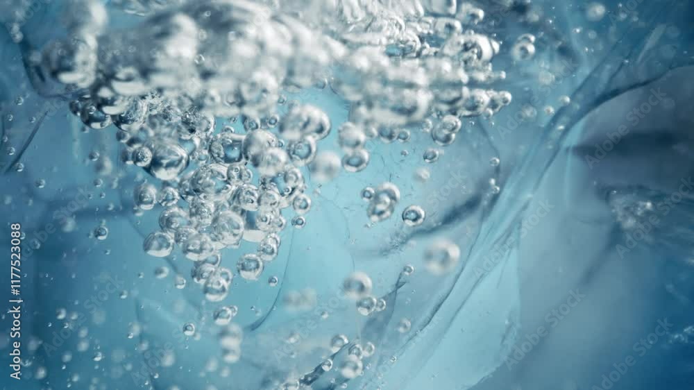 Super Slow Motion Shot of Ice and Air Bubbles in Crystal Clear Water at 1000fps. Super Slow Motion Shot of Ice and Air Bubbles in Crystal Clear Water at 1000fps.