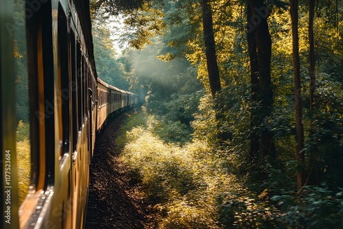 Train Journey Through the Forest photo