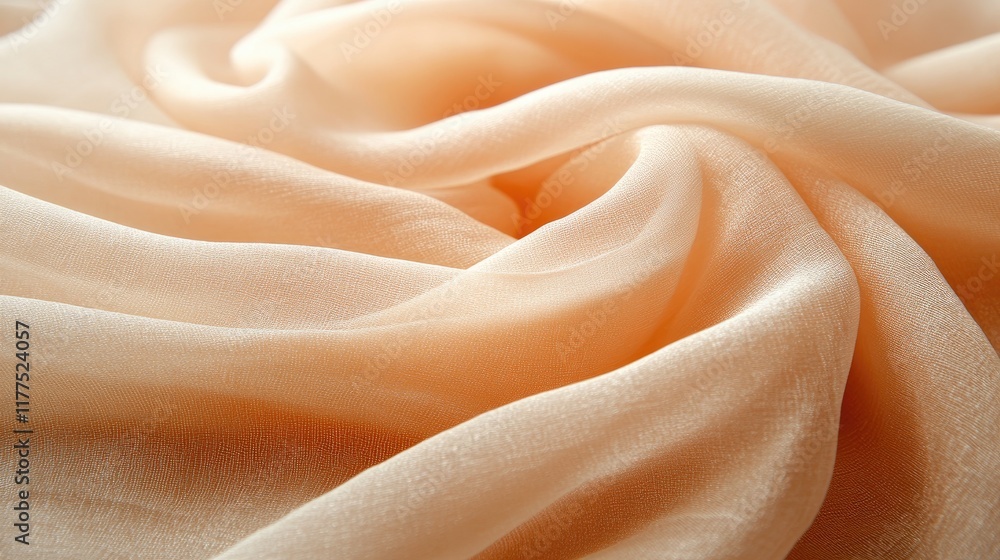 Fototapeta premium Peach Colored Fabric Soft Draped Texture