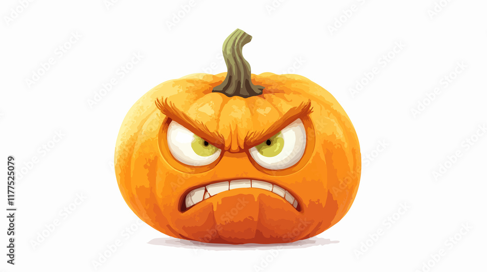 Creepy Halloween pumpkin with angry face expression in vector format Creepy Halloween pumpkin with angry face expression in vector format