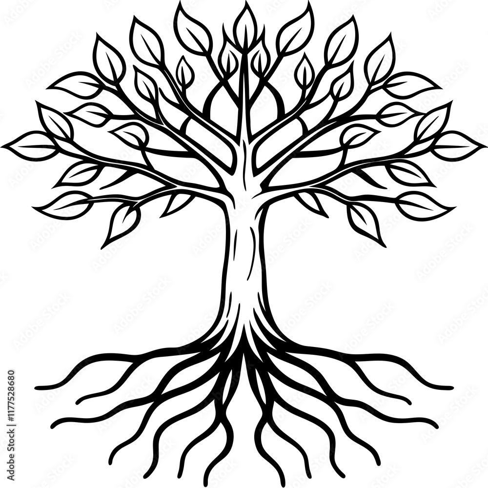 Obraz premium Harmony in Roots Peaceful Vector Design
