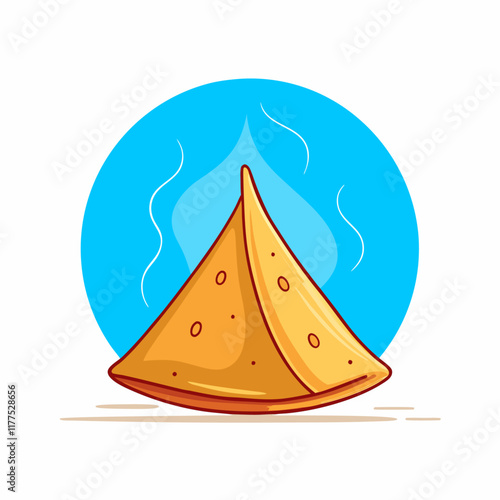 Indian street food hot samosa vector (2)
