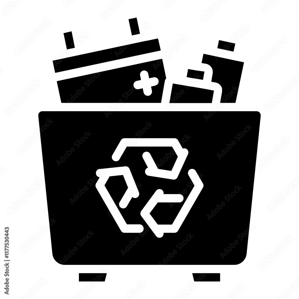 Battery recycling. This is a vector single icon with a solid style. It is suitable for any purpose, such as website design, mobile app design, logo design, etc. Battery recycling. This is a vector single icon with a solid style. It is suitable for any purpose, such as website design, mobile app design, logo design, etc.