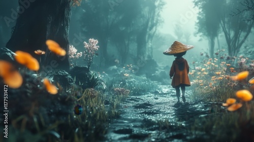 Child exploring underwater world with coral reef and marine life in a tropical setting photo