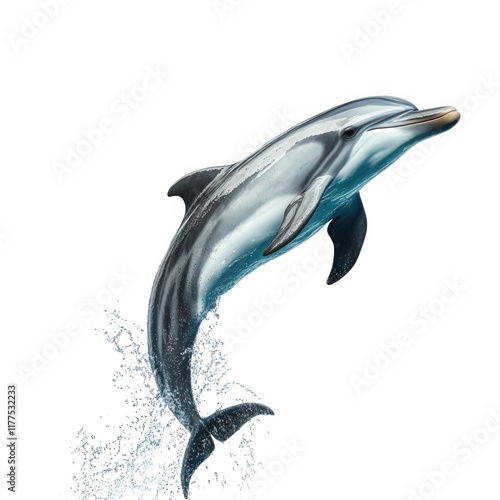 Wallpaper Mural a dolphin leaps gracefully above the water's surface. showcasing its sleek body and playful nature. surrounded by splashes of water  essence of marine life and the beauty of aquatic creatures. evoking Torontodigital.ca