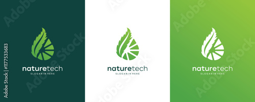 Leaf cannabis marijuana CBD  with droplet vector logo design