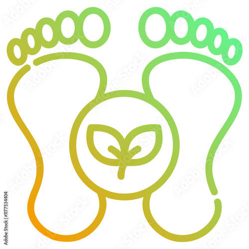 Carbon footprint. This is a vector single icon with a dashed line gradient style. It is suitable for any purpose, such as website design, mobile app design, logo design, etc.