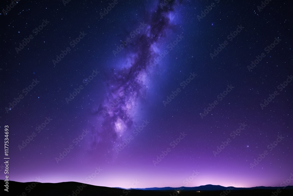 purple and blue night sky with a milky - like star in the middle purple and blue night sky with a milky - like star in the middle