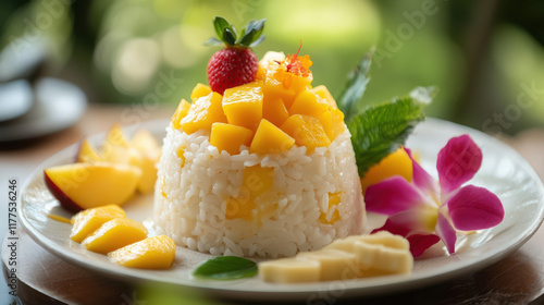 Mango Sticky Rice - A Traditional Thai Dessert photo