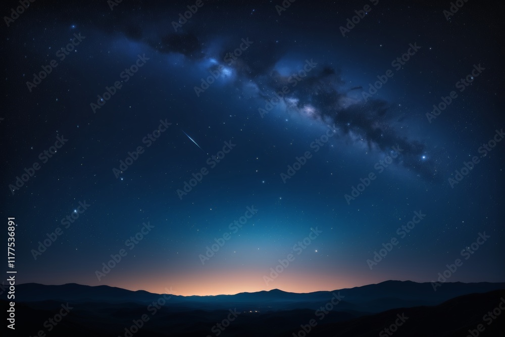 starry night sky with a bright star and a shooting comet starry night sky with a bright star and a shooting comet