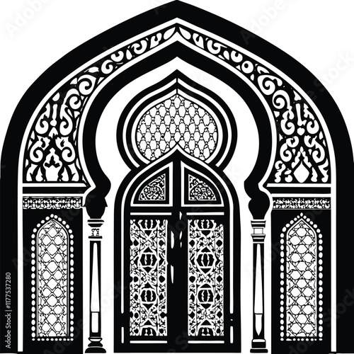 Islamic door and window silhouette  