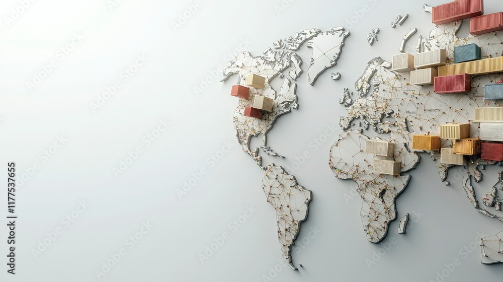 Obraz premium Global Shipping and Logistics Network