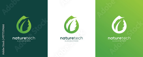 Cannabis marijuana CBD Leaf nature with droplet for business logo design 