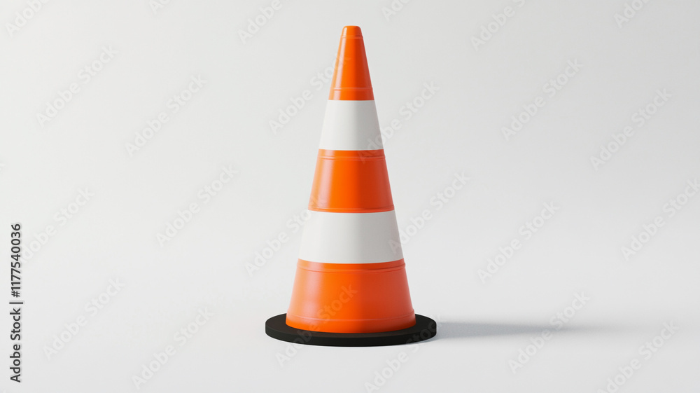 a traffic cone on white background. a traffic cone on white background.