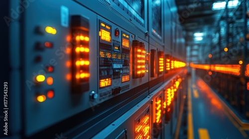 Wallpaper Mural Electrical Industrial electrical switch panel at substation in industrial zone at power plant with closed up high resolution Torontodigital.ca