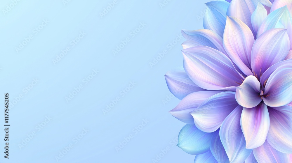 A soft blue background featuring a large, elegant flower design. A soft blue background featuring a large, elegant flower design.
