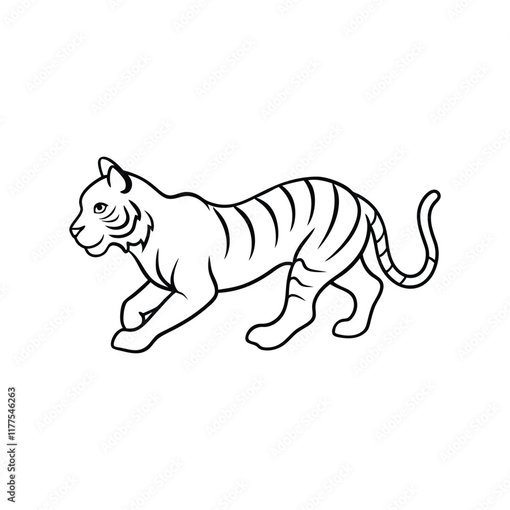 Fototapeta premium tiger running.eps