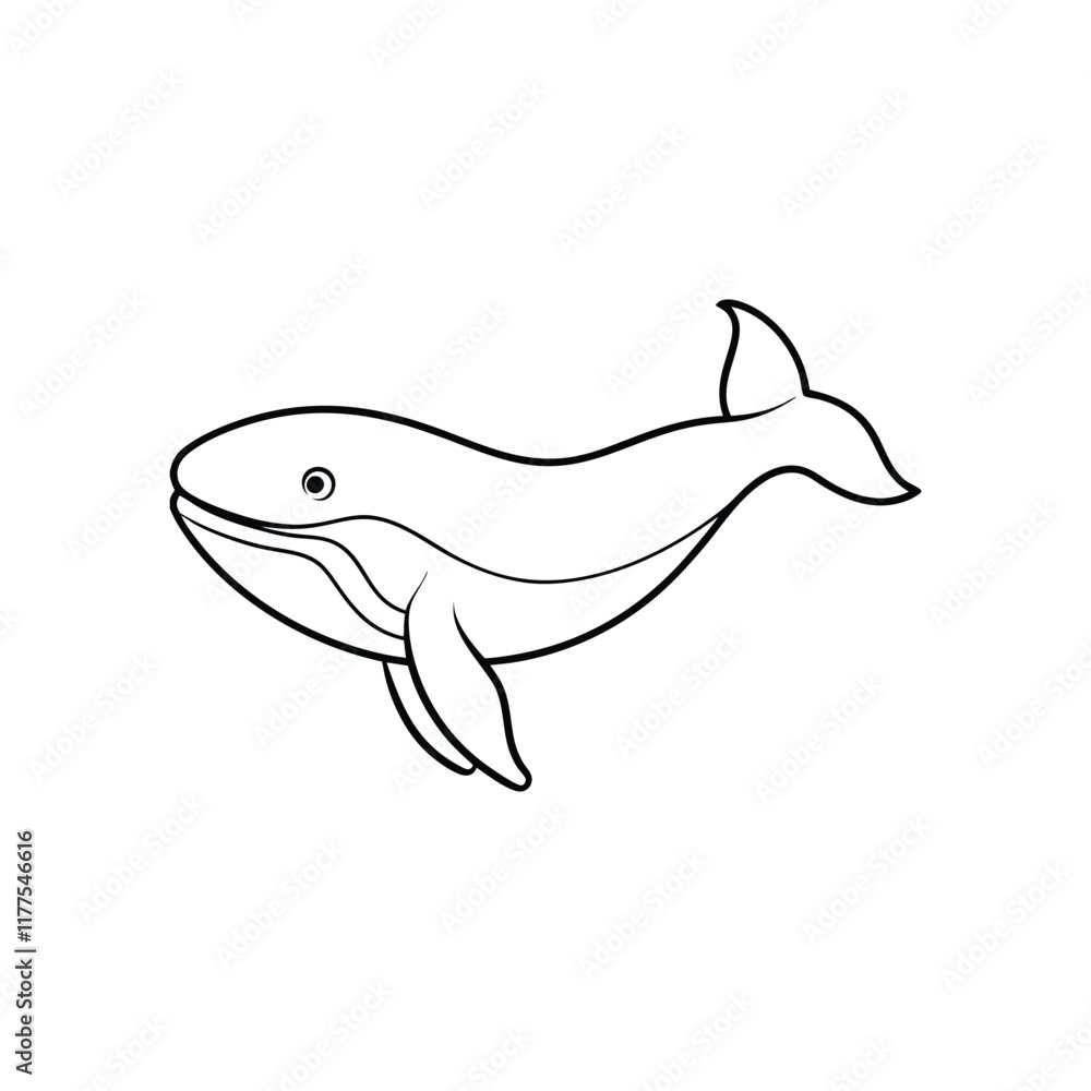 Fototapeta premium whale line art.eps