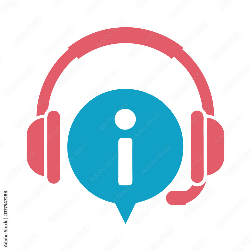 Customer Support Headset Vector Design.