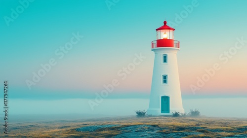 Wallpaper Mural Serene lighthouse at dawn coastal landscape photography calm environment wide angle tranquility and guidance Torontodigital.ca