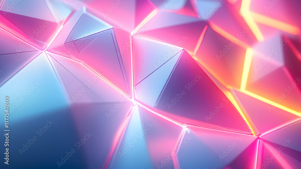 Abstract colorful geometric background with vibrant glowing shapes and reflections in a modern digital style. Abstract colorful geometric background with vibrant glowing shapes and reflections in a modern digital style.