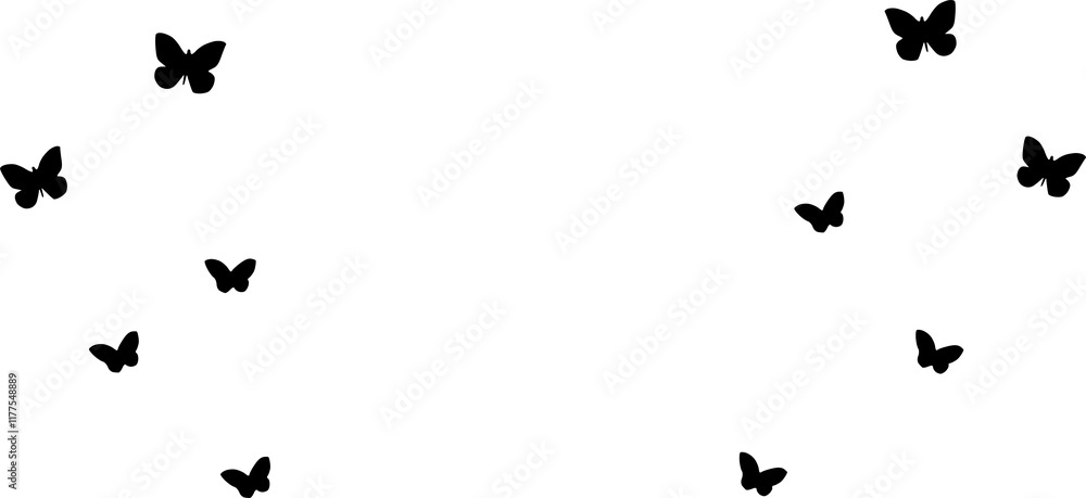 silhouette, beautiful butterflies, isolated on a white silhouette, beautiful butterflies, isolated on a white