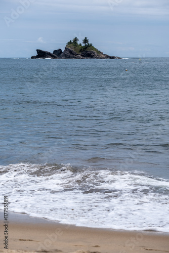 Beach Island on the distance during morning