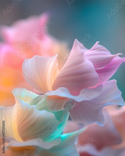 Dreamlike Pastel Flowers Soft Petals Artistic Floral Abstract Delicate Bloom Closeup