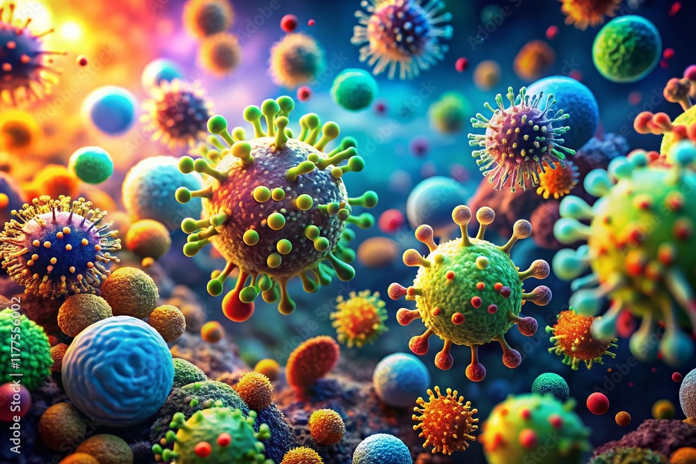 Microscopic Bacteria Colony: Medical Research, Infection, Microbiome, Virology, 4K Bokeh Microscopic Bacteria Colony: Medical Research, Infection, Microbiome, Virology, 4K Bokeh