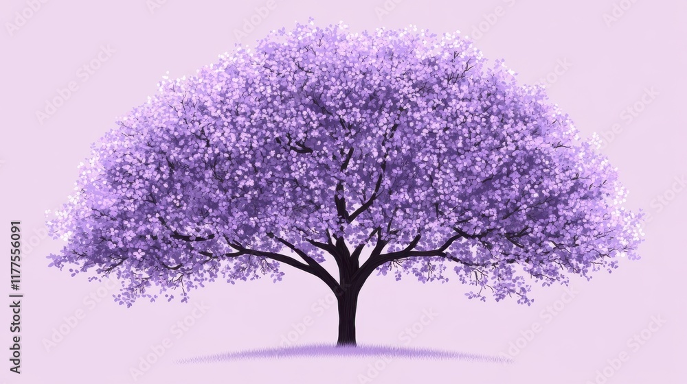 Obraz premium A Single Lilac Tree in Full Bloom