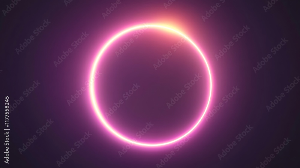 Glowing Pink Neon Circle Abstract Background Glowing Pink Neon Circle Abstract Background