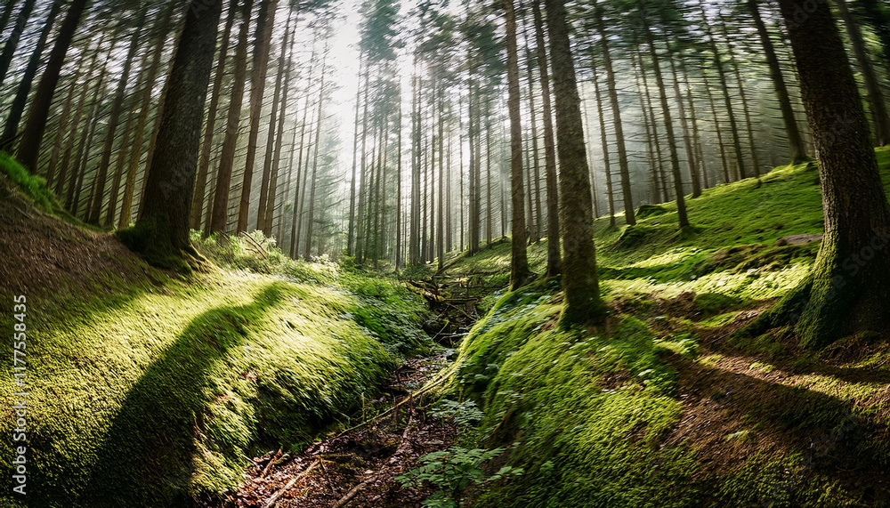 Fototapeta premium low angle shot of a woodland