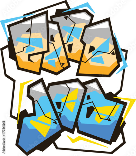good job word graffiti text font sticker illustration