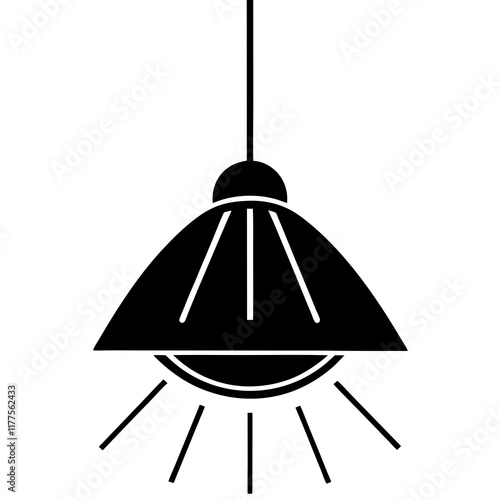 Hanging Lamp Silhouette Vector Illustration 