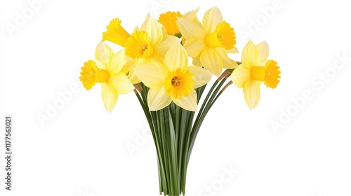 Wallpaper Mural A vibrant bouquet of yellow daffodils on a white background. Torontodigital.ca
