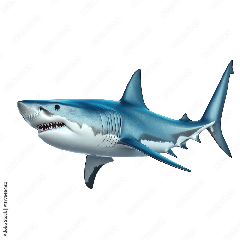 a realistic. animated representation of a shark. showcasing its streamlined body. sharp teeth. and distinctive fin structure the shark is illustrated in a dynamic pose. suggesting movement through wat a realistic. animated representation of a shark. showcasing its streamlined body. sharp teeth. and distinctive fin structure the shark is illustrated in a dynamic pose. suggesting movement through wat