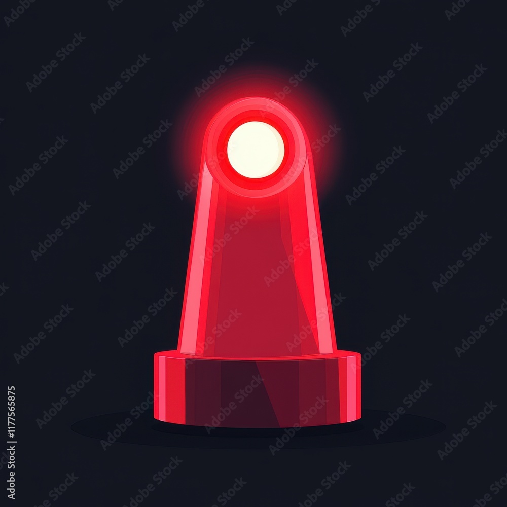 A sleek red emergency light on a dark background, symbolizing alertness and caution. A sleek red emergency light on a dark background, symbolizing alertness and caution.