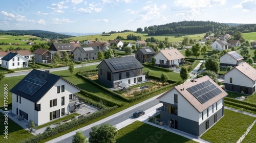 Wallpaper Mural Aerial view of modern homes in a suburban landscape. Torontodigital.ca