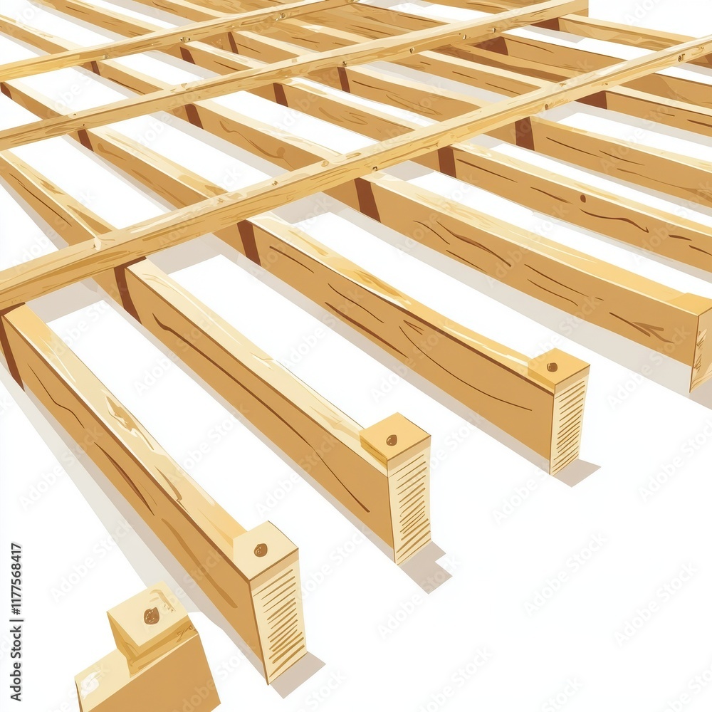 Close-up of wooden beams arranged in a grid pattern, showcasing natural textures and warm tones. Close-up of wooden beams arranged in a grid pattern, showcasing natural textures and warm tones.