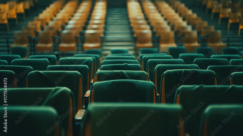 Naklejka premium Empty Theatre Seats Perspective