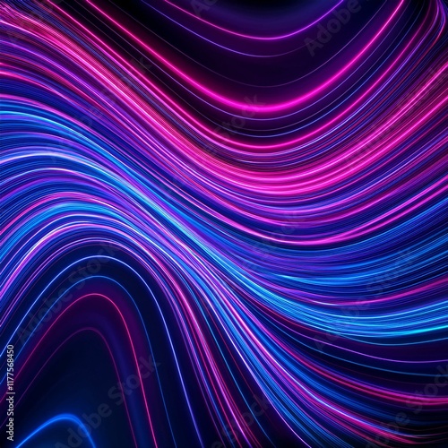 Glowing Neon Wave Texture