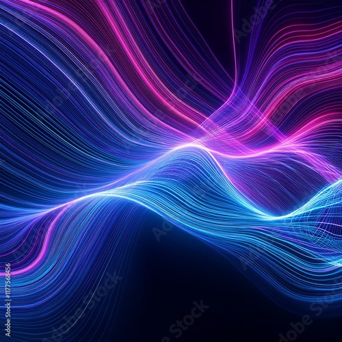 Glowing Neon Wave Texture